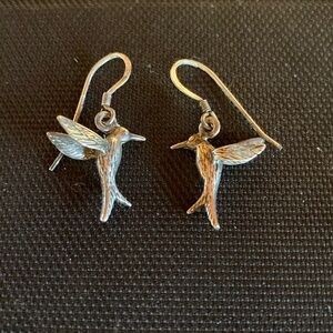 Pewter humming bird earrings